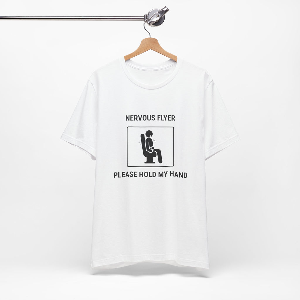 Nervous Flyer Please Hold My Hand - Funny Travel T-Shirt - view 2