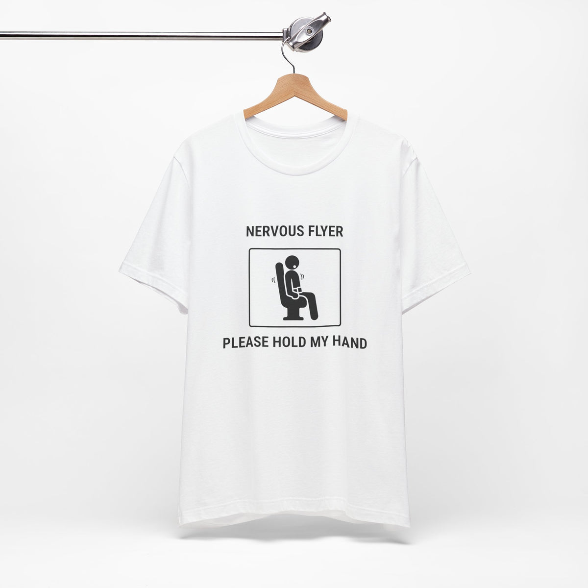 Nervous Flyer Please Hold My Hand - Funny Travel T-Shirt - view 2