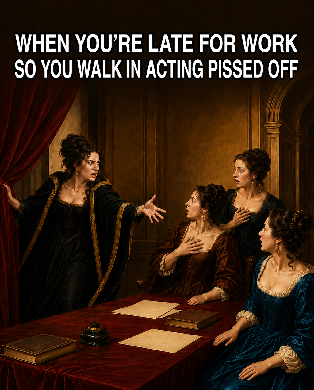 When You’re Late to Work - Funny T-Shirt (Female Character) - view 2