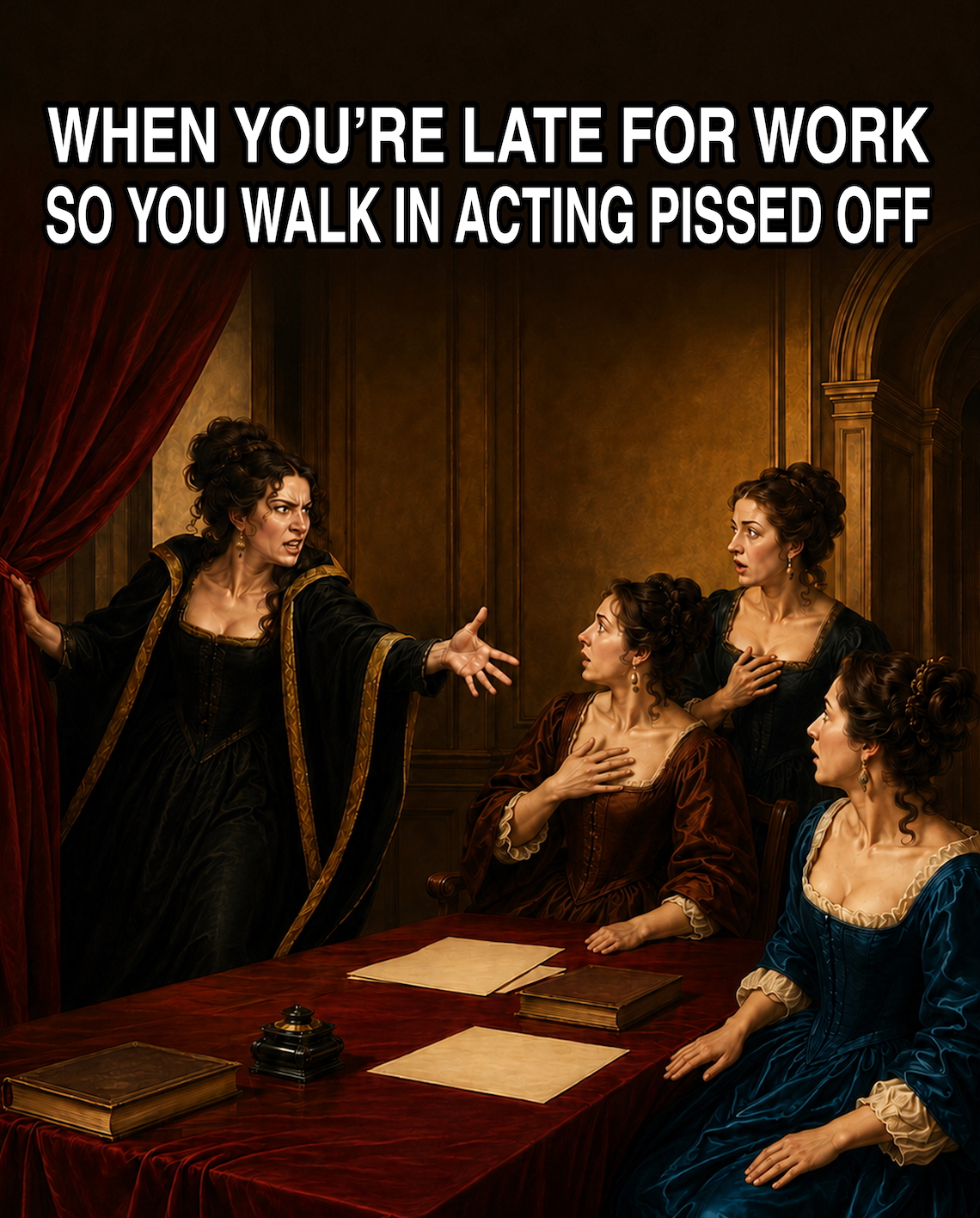 When You’re Late to Work - Funny T-Shirt (Female Character) - view 2