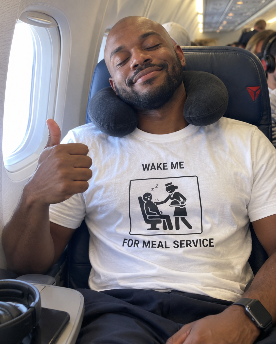 Wake Me for Meal Service - Funny Travel T-Shirt - view 2