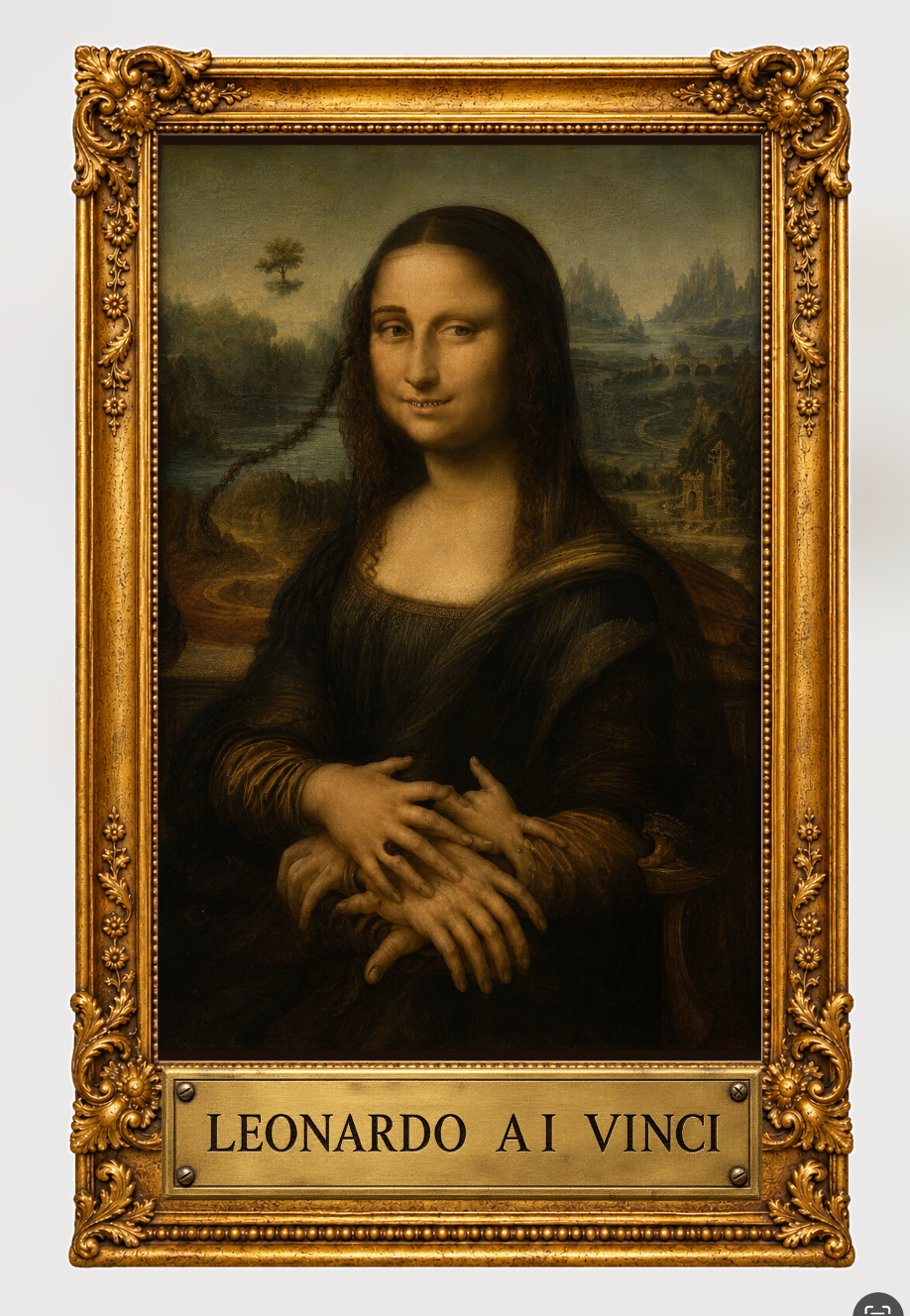 Leonardo A.I. Vinci - Funny Mona Lisa T-shirt - view 2