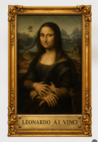 Leonardo A.I. Vinci - Funny Mona Lisa T-shirt - view 2