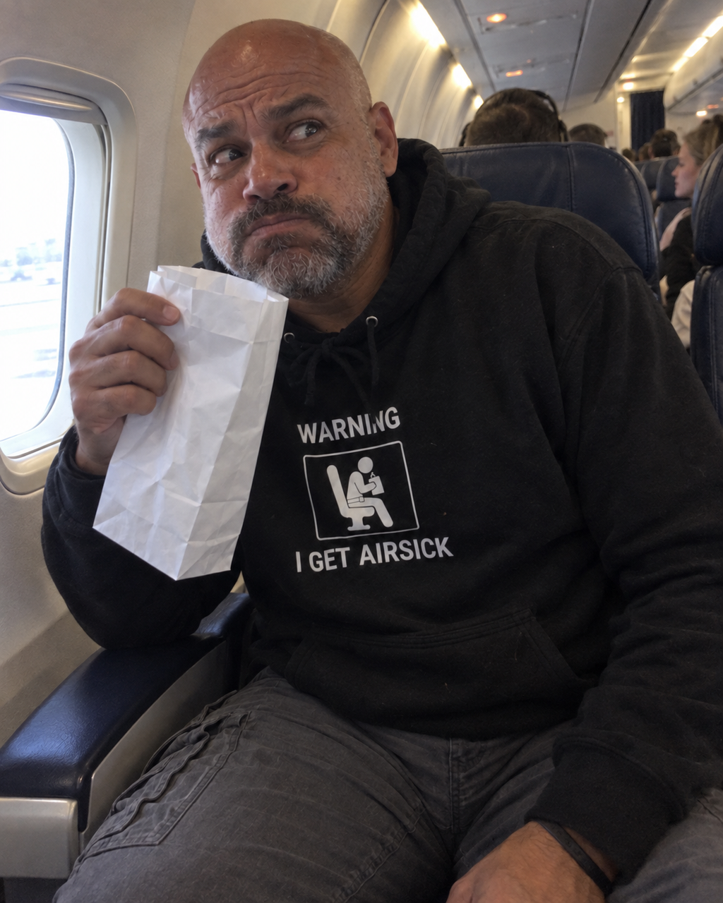 Warning I Get Airsick - Funny Travel Hoodie - view 2