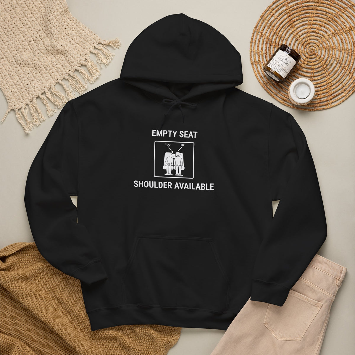 Empty Seat Shoulder Available - Funny Travel Hoodie - view 4
